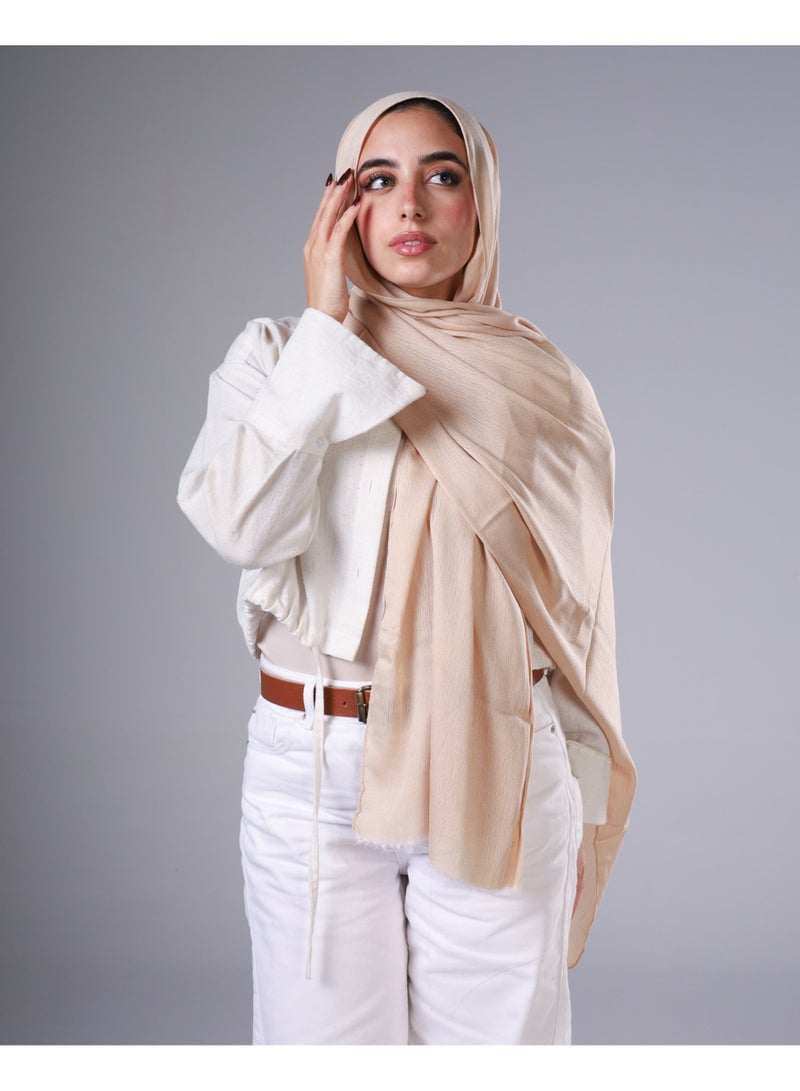 Lavezzi Cotton Sponge Modal Hijab for Women – Soft Breathable Head Scarf – Elegant Modest Fashion Head Wrap (Beige) - Image 1